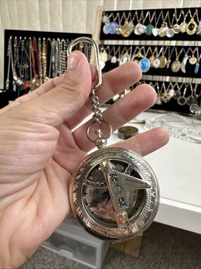 Nautical Brass Push Button Antique Maritime Rose London Sundial Pocket compass